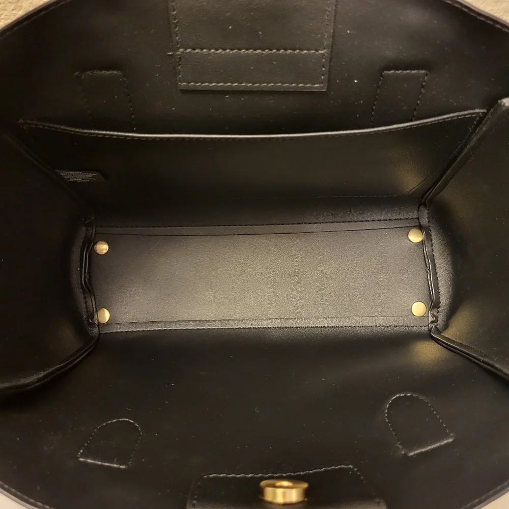 NWT Nanette Lepore Black & Gold Harlow Satchel With Chain